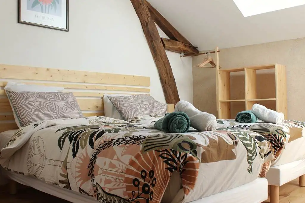 Chambre double esprit nature dans notre Gîte à Ségalas en Bigorre